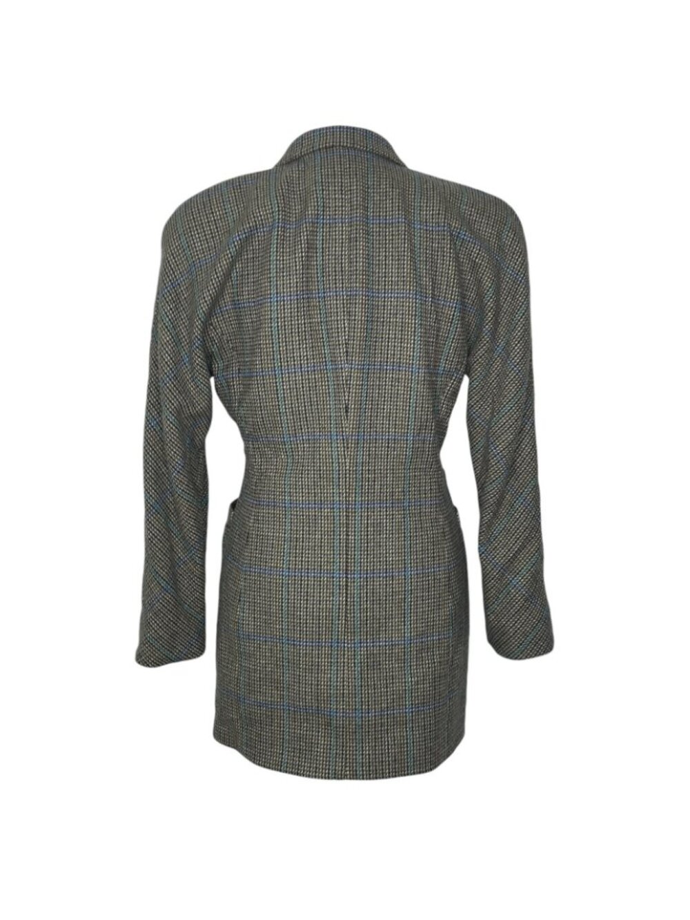 Vintage Escada Wool Blazer Jacket by Margaretha Ley Size 38 Plaid Double Breast - Picture 5 of 10
